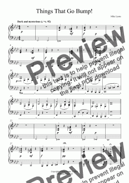 page one of Advanced Intermediate Piano - Things That Go Bump!