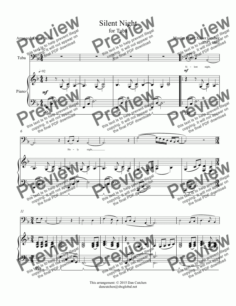 page one of Tuba - Silent Night