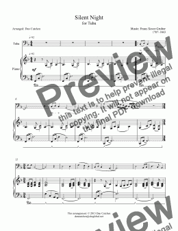 page one of Tuba - Silent Night