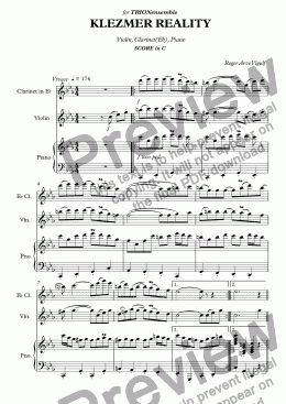 page one of Vigulf - Klezmer Reality score in C - Full Score