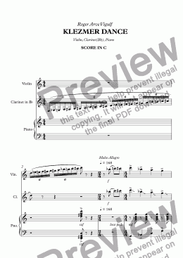 page one of Vigulf KLEZMER Dance - Full Score