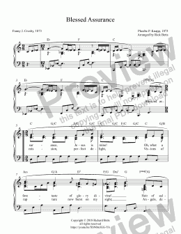 page one of Blessed Assurance - Hymn Piano Solo