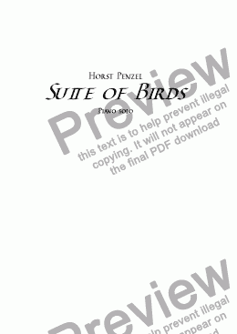 page one of Suite of Birds for piano