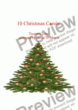 page one of 10 Christmas Carols,    Trumpet Trios'