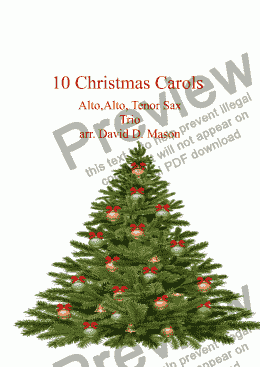 page one of 10 Christmas Carols,   Alto,Alto, Tenor Sax Trio