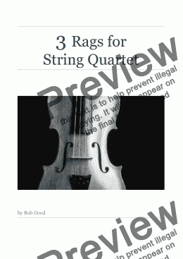 page one of A Collection Of 3 Rags For String Quartet