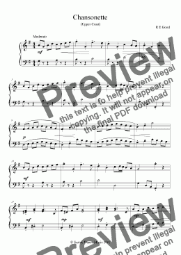page one of Chansonette (easy piano solo)