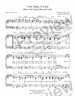 page one of I Am Thine, O Lord - Hymn Piano Solo