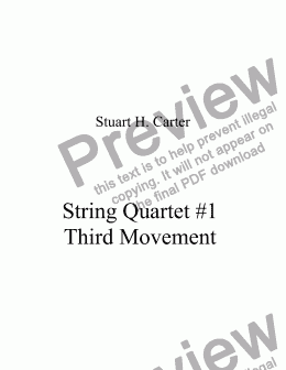 page one of String Quartet #1 Third Movement