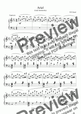 page one of Ariel (piano solo)