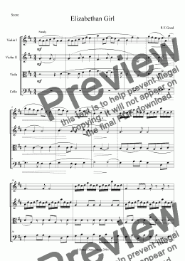 page one of Elizabethan Girl (classical-style string quartet)