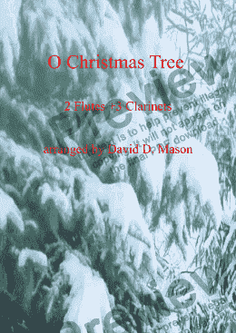 page one of O Christmas Tree (2 Flutes+3 Clarinets)