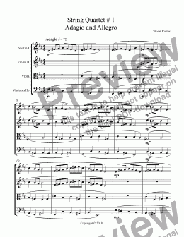page one of String Quartet # 1  Complete 