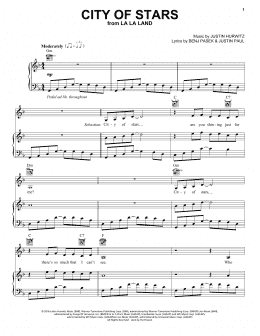 City Of (from La Land) (Piano, Vocal & Guitar Chords (Right-Hand