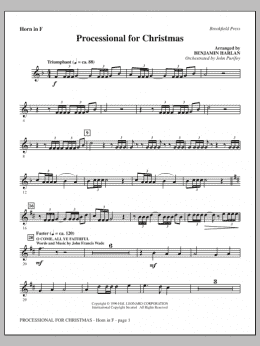 page one of Processional For Christmas - F Horn (Choir Instrumental Pak)