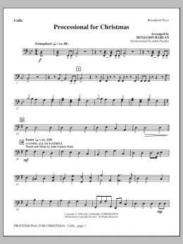 page one of Processional For Christmas - Cello (Choir Instrumental Pak)