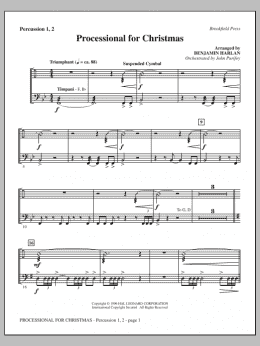 page one of Processional For Christmas - Percussion 1 & 2 (Choir Instrumental Pak)