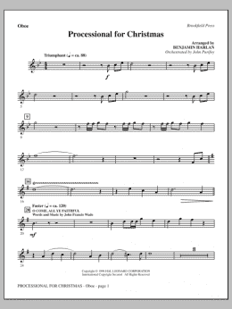 page one of Processional For Christmas - Oboe (Choir Instrumental Pak)