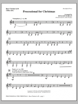 page one of Processional For Christmas - Bass Clarinet (sub. Tuba) (Choir Instrumental Pak)