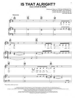 page one of Is That Alright? (from A Star Is Born) (Piano, Vocal & Guitar Chords (Right-Hand Melody))
