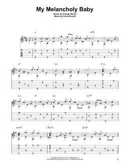 page one of My Melancholy Baby (Solo Guitar)