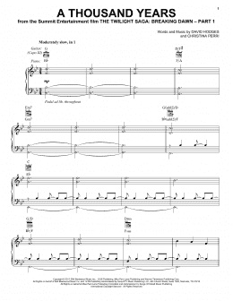page one of A Thousand Years (Vocal Pro + Piano/Guitar)