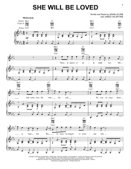 page one of She Will Be Loved (Vocal Pro + Piano/Guitar)