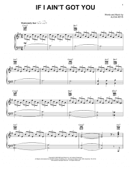 page one of If I Ain't Got You (Vocal Pro + Piano/Guitar)