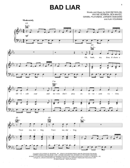 page one of Bad Liar (Piano, Vocal & Guitar Chords (Right-Hand Melody))