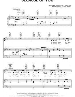 page one of Because Of You (Vocal Pro + Piano/Guitar)