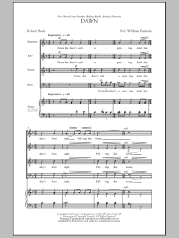 page one of Dawn (SATB Choir)