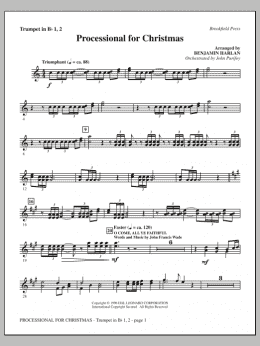page one of Processional For Christmas - Bb Trumpet 1,2 (Choir Instrumental Pak)