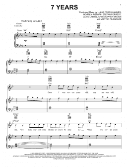page one of 7 Years (Vocal Pro + Piano/Guitar)