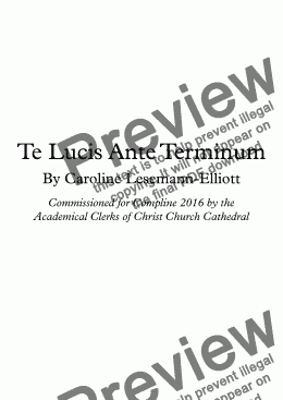 page one of Te Lucis ante Terminum