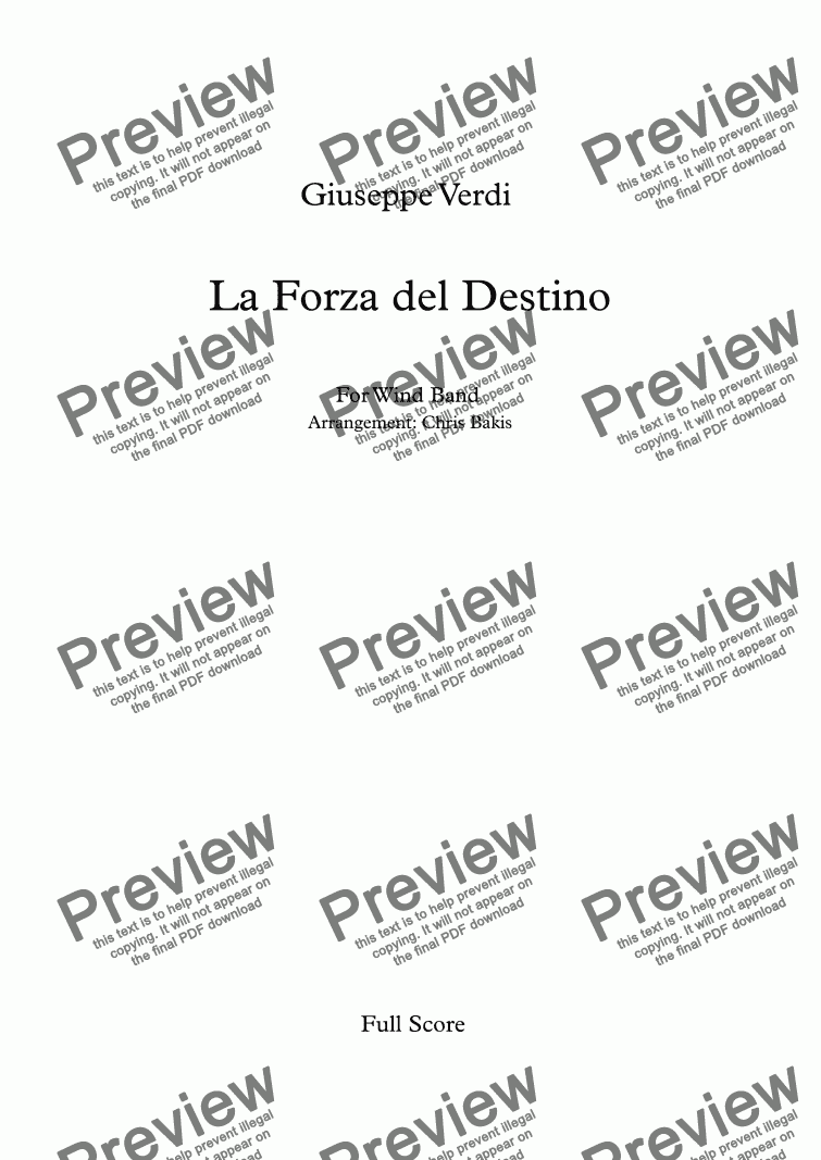 page one of La Forza del Destino-Overture