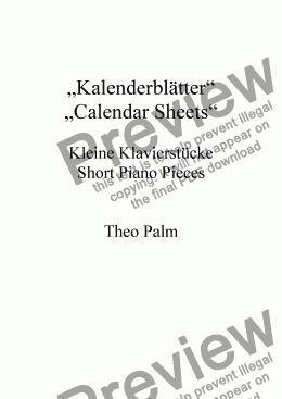 page one of Kalenderblätter - Calendar Sheets