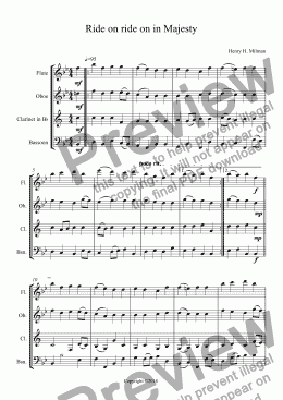 page one of Ride on ride on in Majesty, Flute, Oboe Clarinet, Bassoon