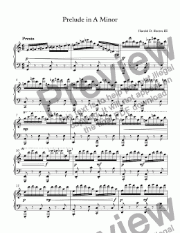 page one of Prelude in A Minor