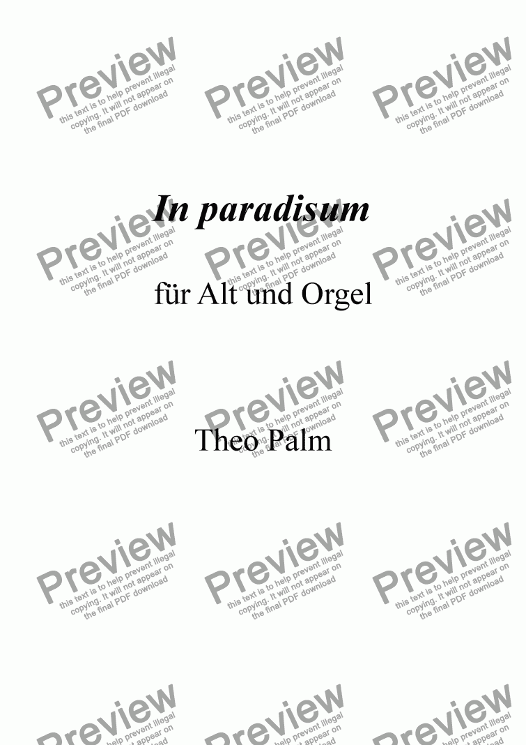 page one of In paradisum 