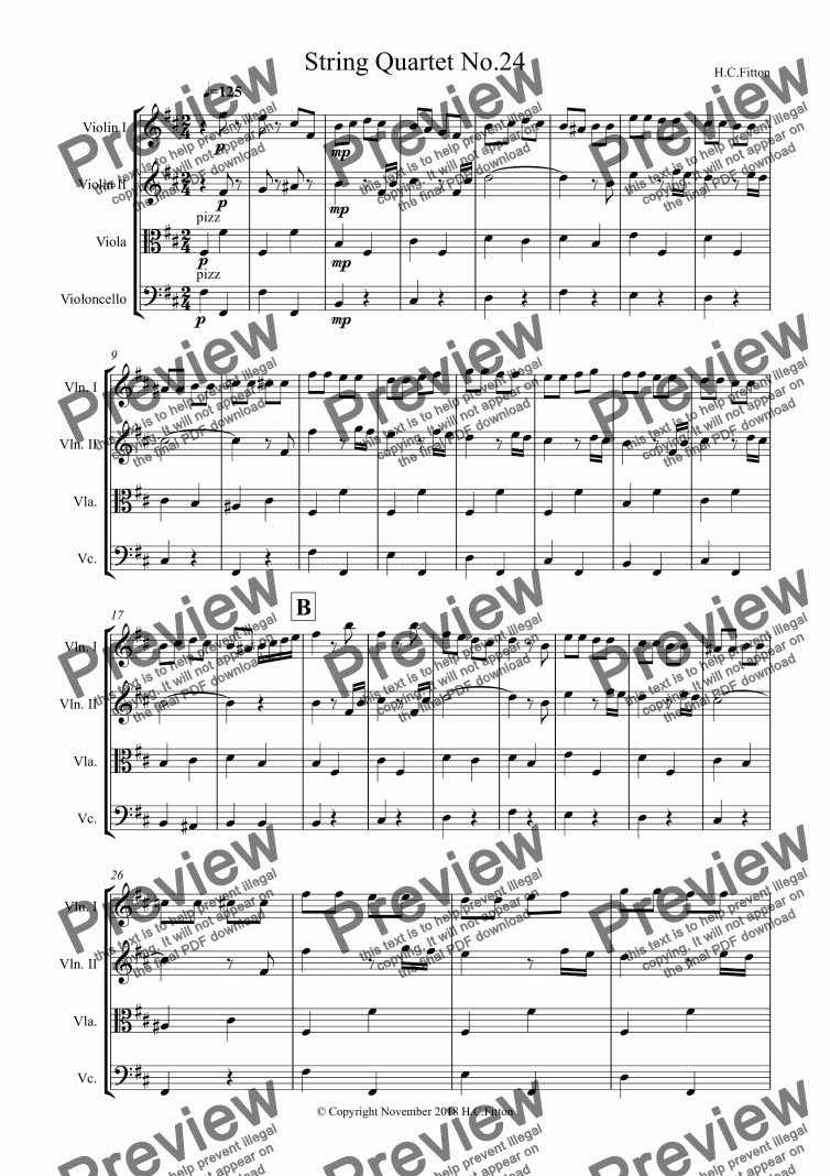 page one of String Quartet No.24