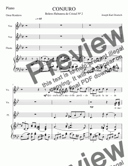 page one of CONJURO (voces, flauta y piano)