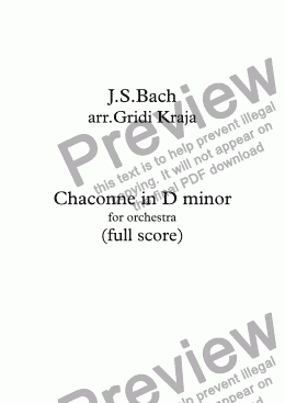 page one of Bach Chaconne for Orchestra 