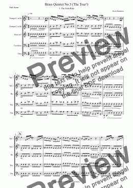 page one of Train Ride (from Brass Quintet No.3) for Brass Quintet