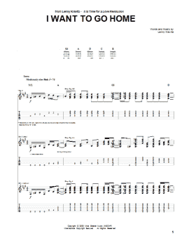 page one of I Want To Go Home (Guitar Tab)