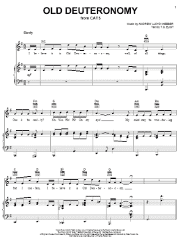 page one of Old Deuteronomy (from Cats) (Piano, Vocal & Guitar Chords (Right-Hand Melody))