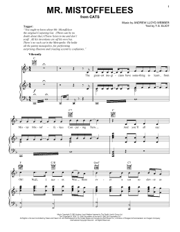 page one of Mr. Mistoffelees (from Cats) (Piano, Vocal & Guitar Chords (Right-Hand Melody))