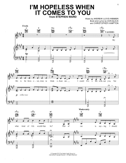 page one of I'm Hopeless When It Comes To You (from Stephen Ward) (Piano, Vocal & Guitar Chords (Right-Hand Melody))