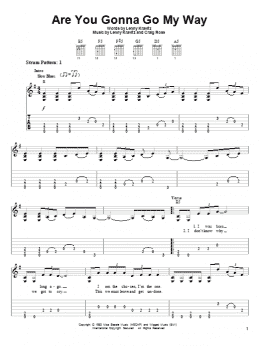 page one of Are You Gonna Go My Way (Easy Guitar Tab)