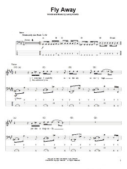 page one of Fly Away (Bass Guitar Tab)