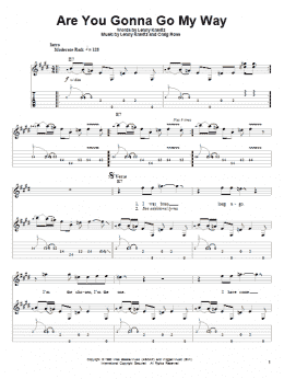 page one of Are You Gonna Go My Way (Guitar Tab (Single Guitar))